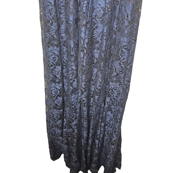 New with Tags TAHARI Embellished Lace Gown SZ 2 in Navy - Picture 9 of 9